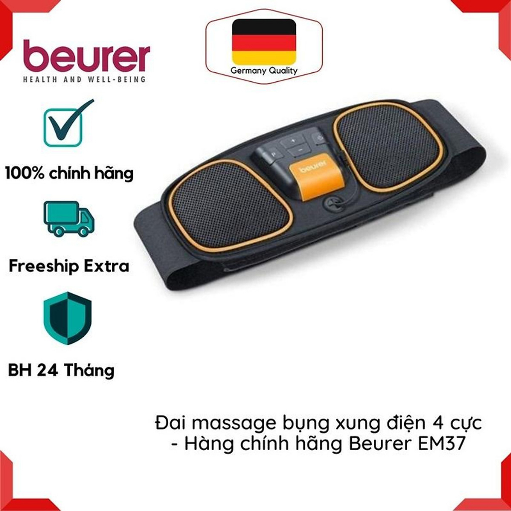 Đai Massage Bụng BEURER EM39, Giúp Giảm Cân Hiệu Quả, Đai Mát Xa Quấn Nóng, Rung Bụng Tan Mỡ Cao Cấp Cho Nam Nữ, 5 Chương Trình Tùy Chọn, Nhập Đức, BH 12 Tháng