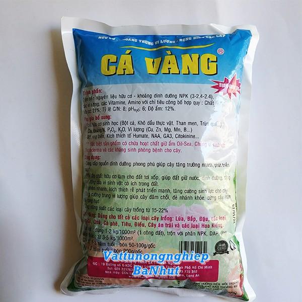 Phân Bón Hữu Cơ Cá Vàng Túi 1kg Chuyên Dùng Rau Hoa Cây Cảnh