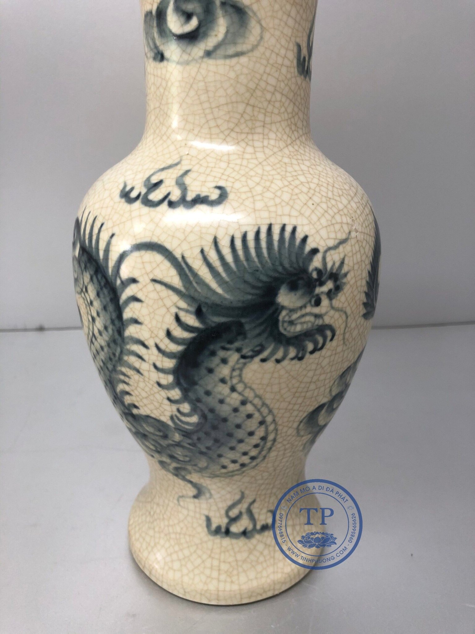 Lọ hoa men rạn vẽ tinh xảo KH12147