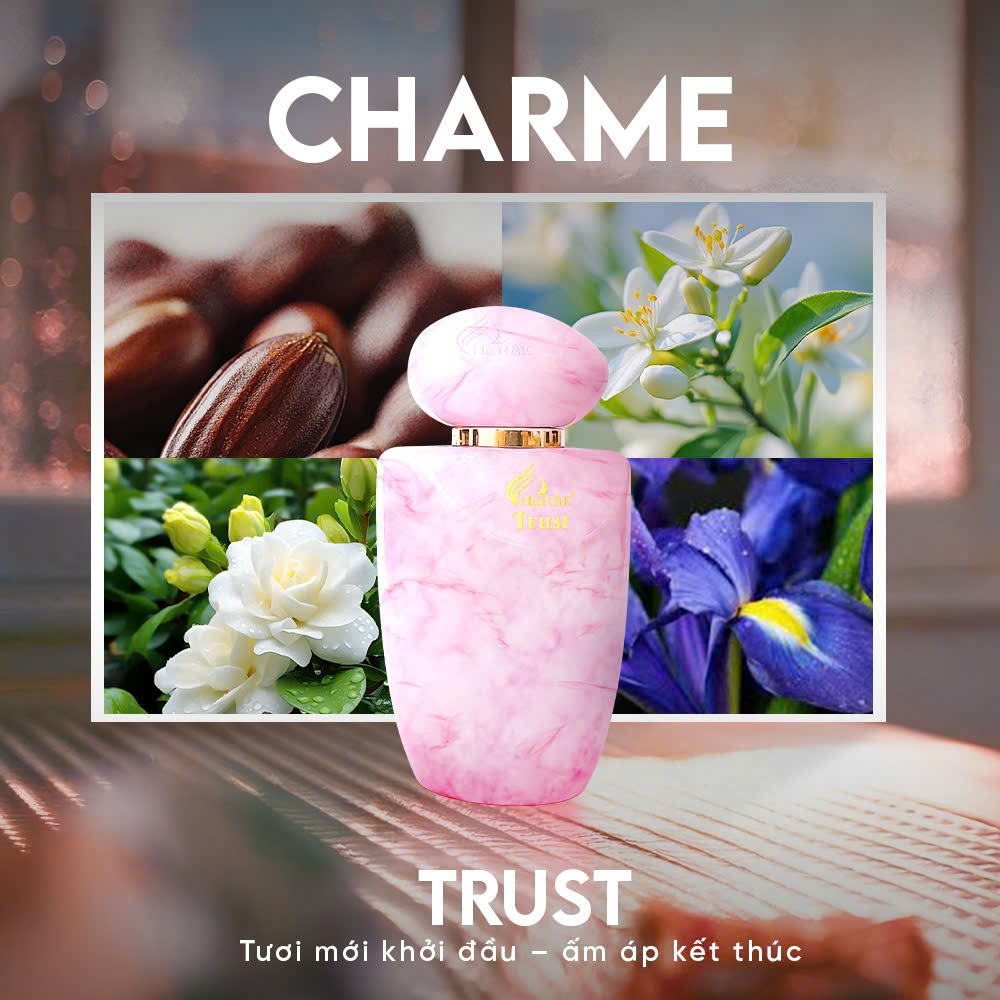 Nước hoa nữ CHARME TRUST 50ML Mùi Hương Hoa Cỏ Trái Cây, Tươi Mát, Trang Nhã, Lưu Hương Lâu Chính Hãng