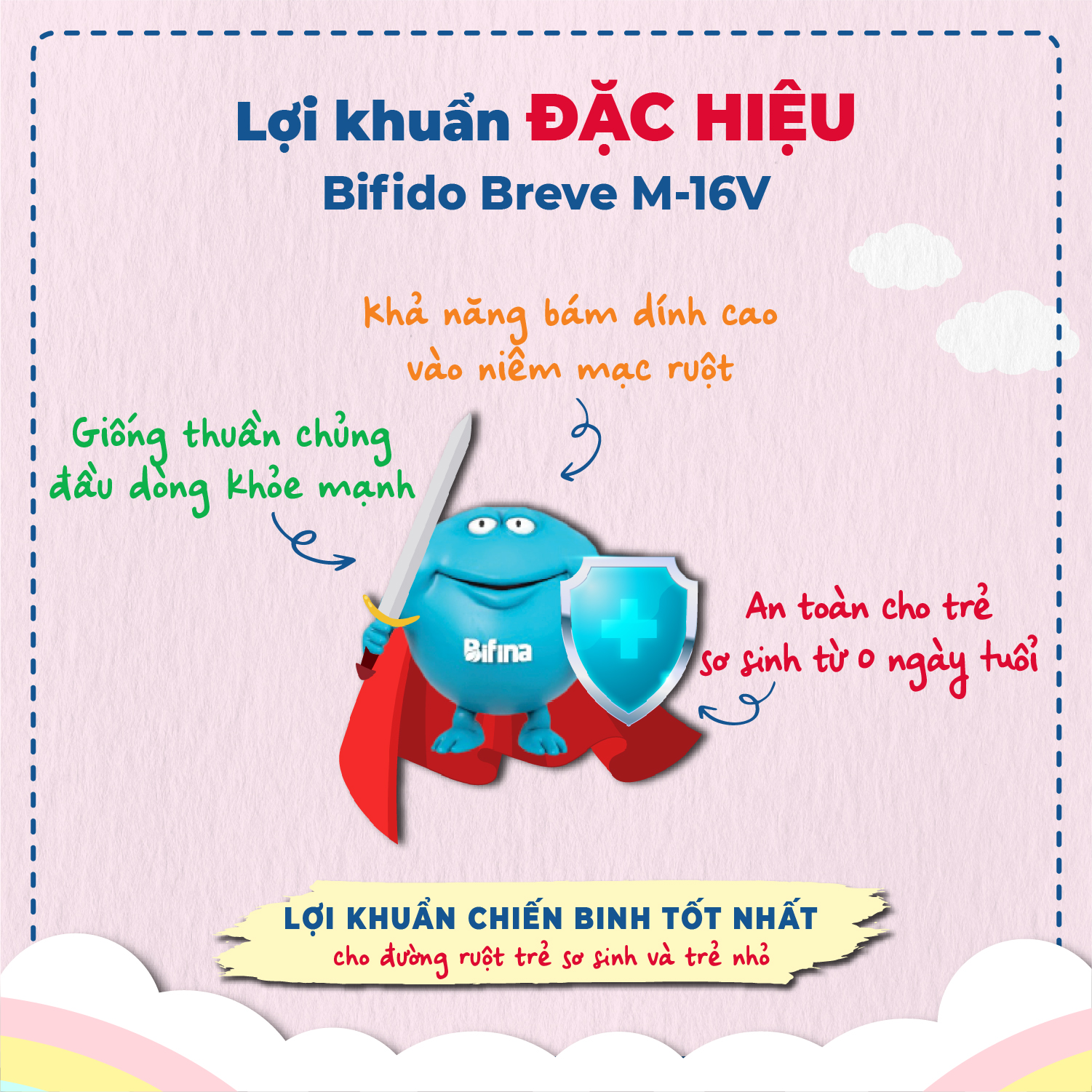 Phòng ngừa biến chứng cho trẻ sinh non và mổ, dùng sữa công thức -Men vi sinh cho bé Bifina Baby Nhật Bản- Hộp 30 gói 