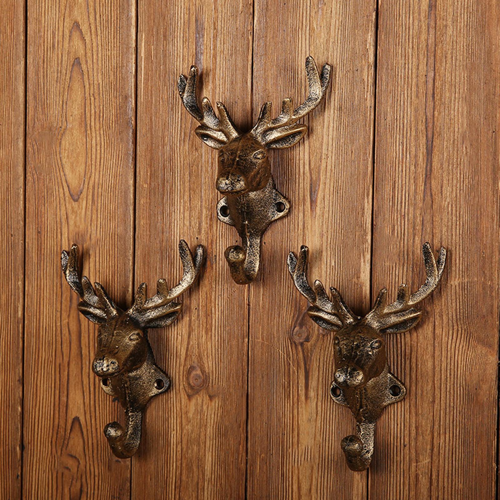 Deer Coat Hook Clothes Hanger Wall Mounted Holder Heavy Duty for Entryway