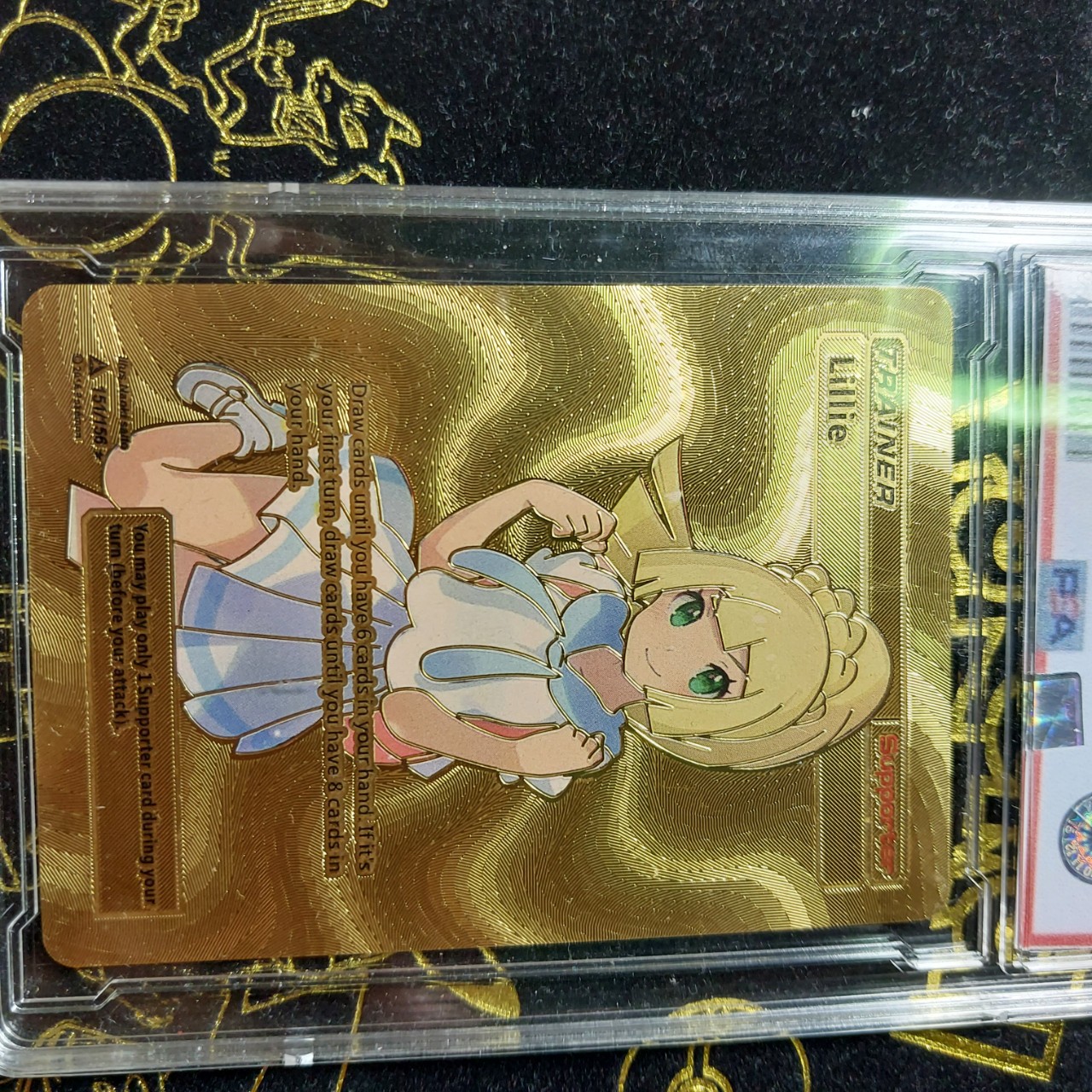 thẻ pokemon TRAINER Lillie 151 156 nhôm mạ vàng nhà huấn luyện Tặng kèm bảo vệ thẻ 1459 d24 1-5