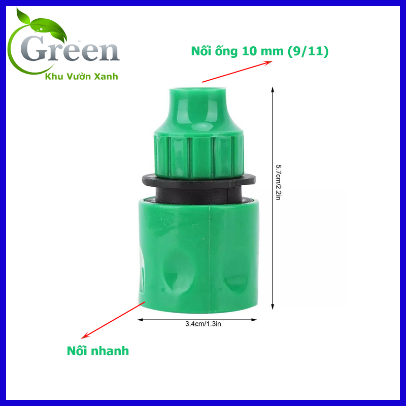 Đầu Nối Nhanh Ống Tưới NN-10 Dùng Nối Khớp Nối Nhanh 16 mm Ra Ống 10 mm