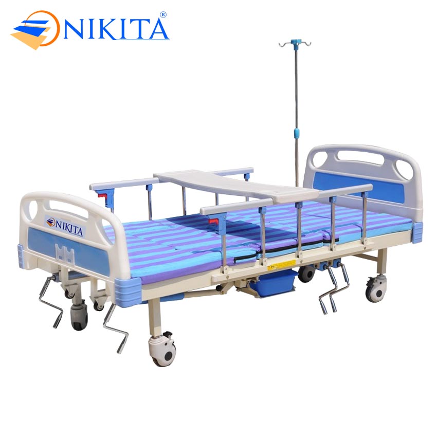 Giường y tế - DCN05 - Nâng đầu, nâng hạ chân, nghiêng trái phải, có chổ để bô - Chính hãng NIKITA