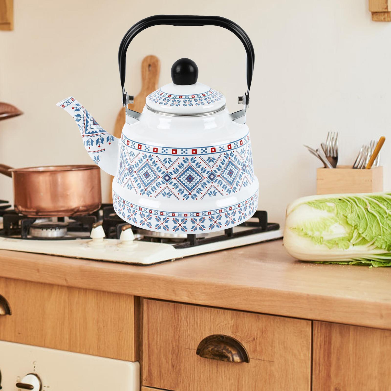 Enamel Tea Kettle Tableware Teapot Water Kettle for Kitchen Picnic Camping