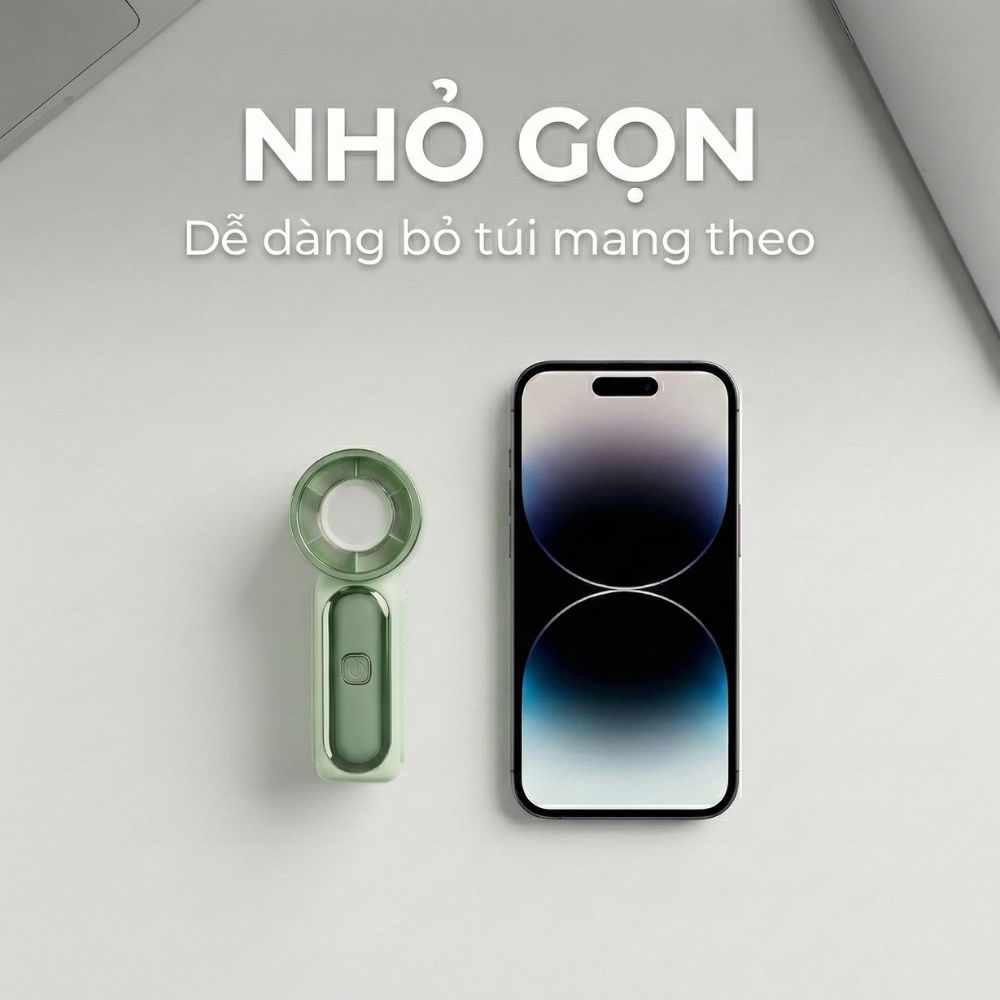 Quạt Cầm Tay Mini Kachi MK441 - Pin Khủng 3000mAh, Màn Hình LED Hiển Thị, 6 Cấp Độ Gió (Bảo Hành 18 Tháng) - hàng chính hãng