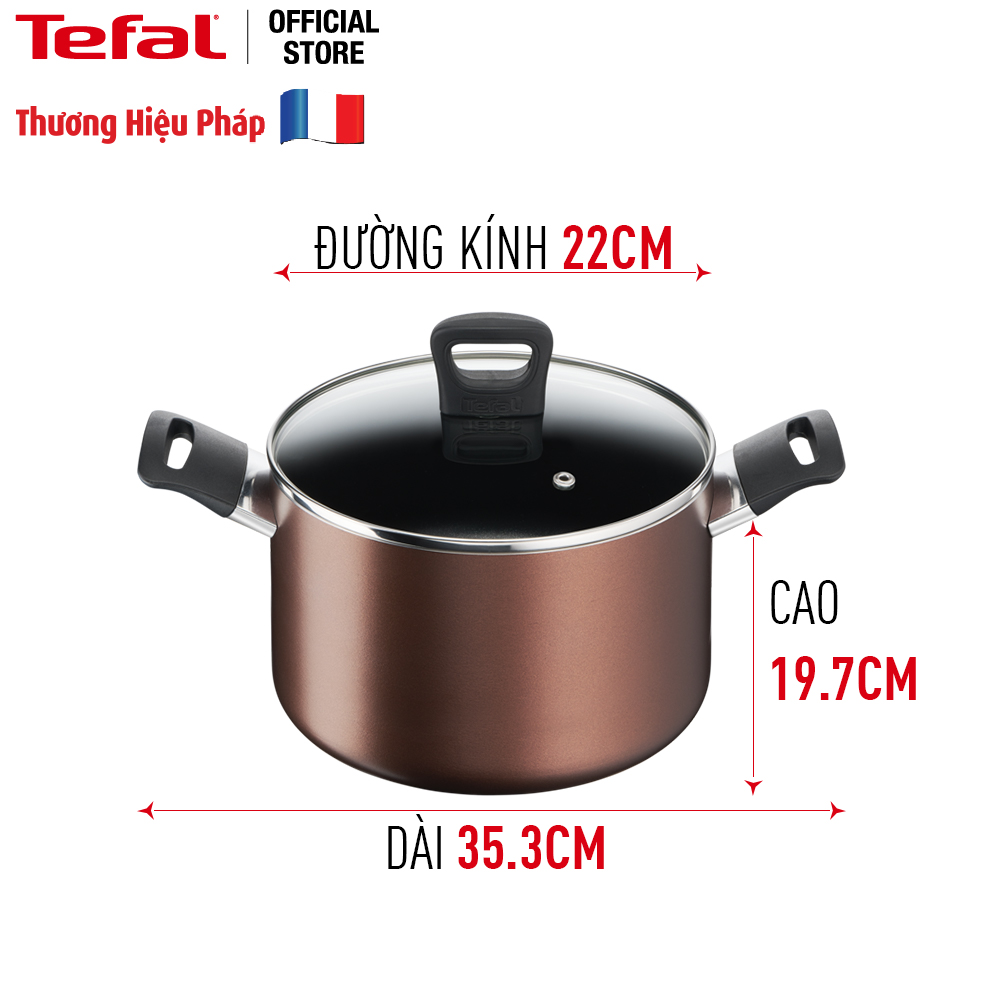 Bộ 2 nồi chảo chống dính đáy từ Tefal Day by Day dùng cho mọi loại bếp (nồi 22cm, chảo 26cm) - Hàng chính hãng