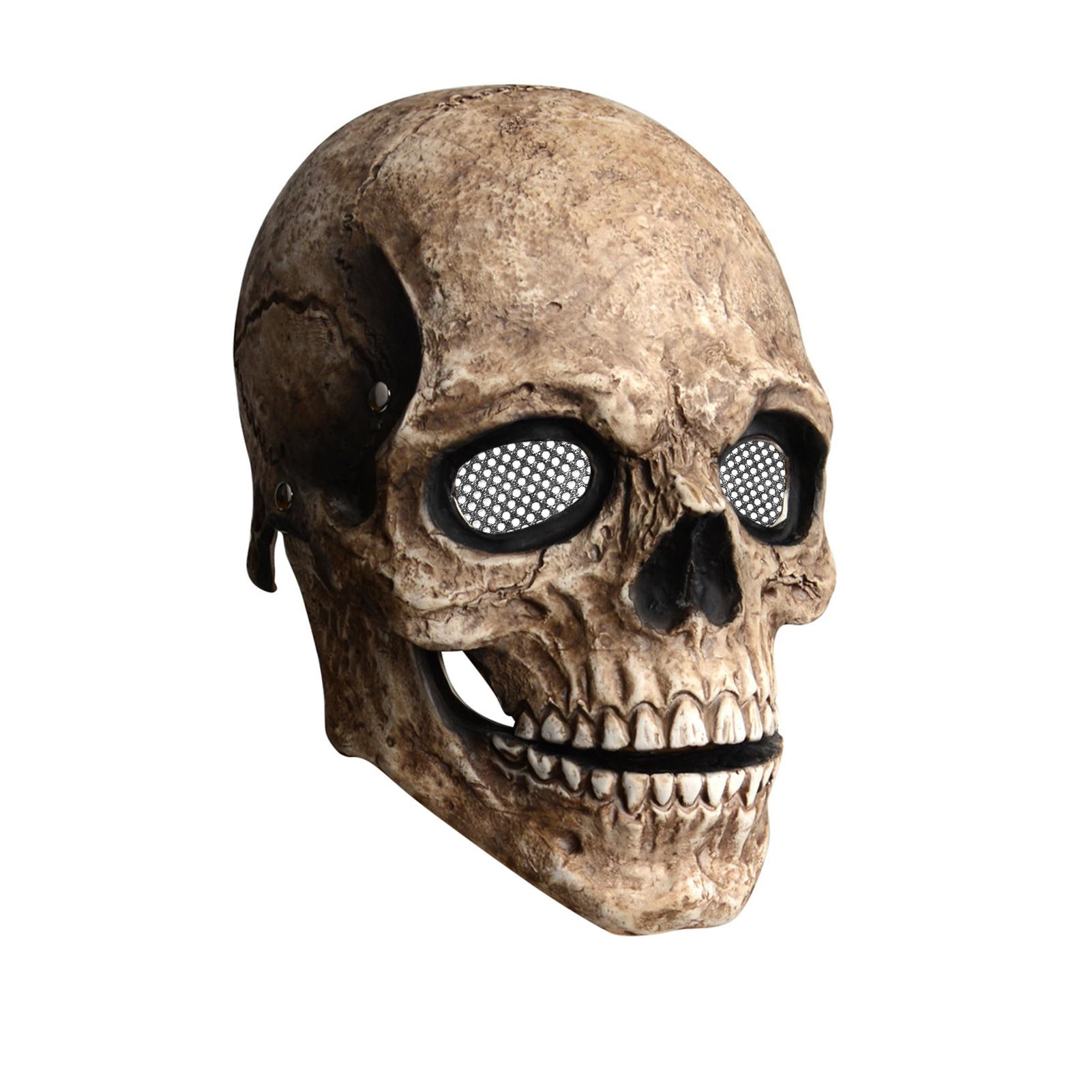 Movable Jaw Full Head Skull Mask Skeleton Mask Halloween Cosplay Scary Mask Horror Helmet for Halloween Decoration