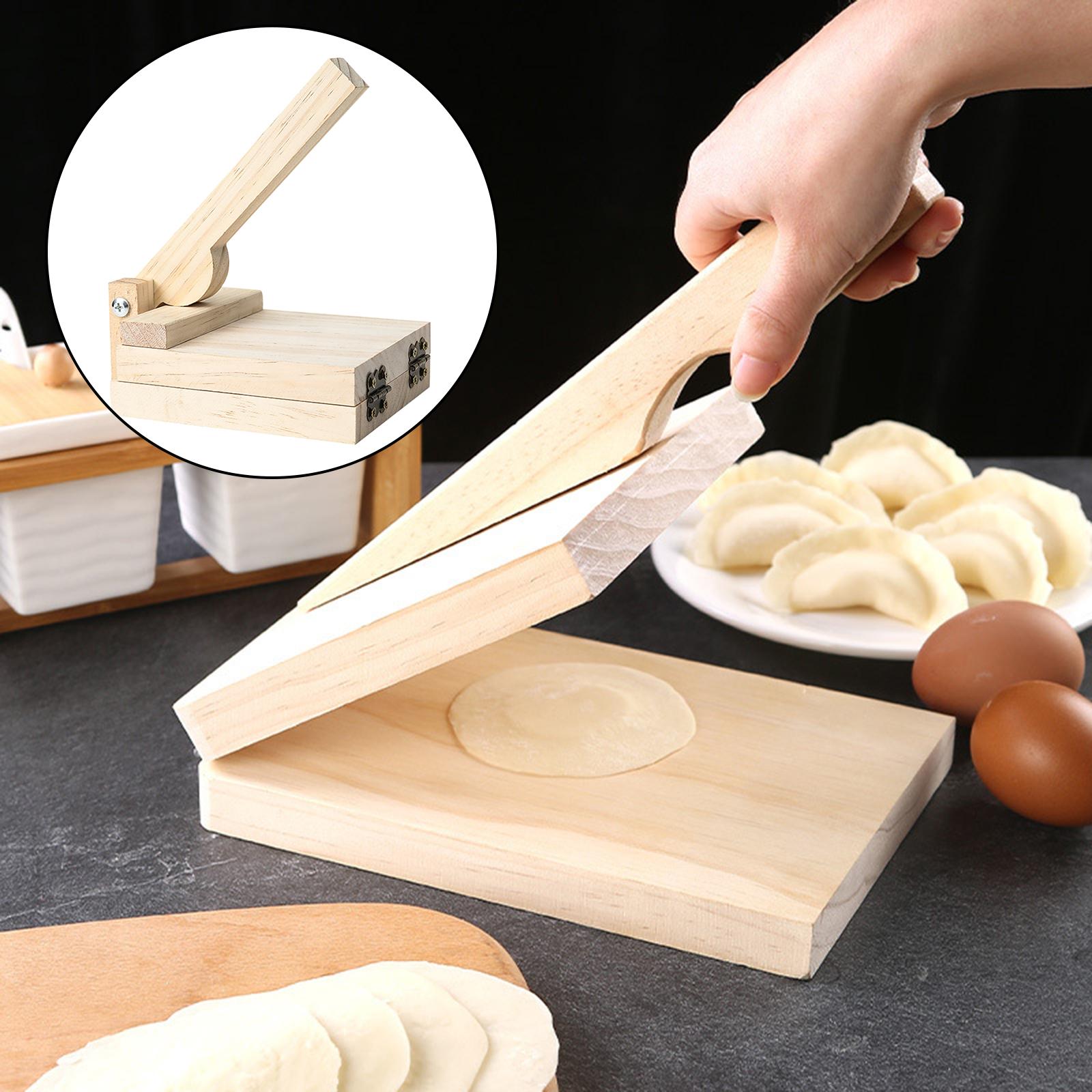 Wooden Tortilla Paste Press Manual Dumpling Presser Pizza Maker Baking Square