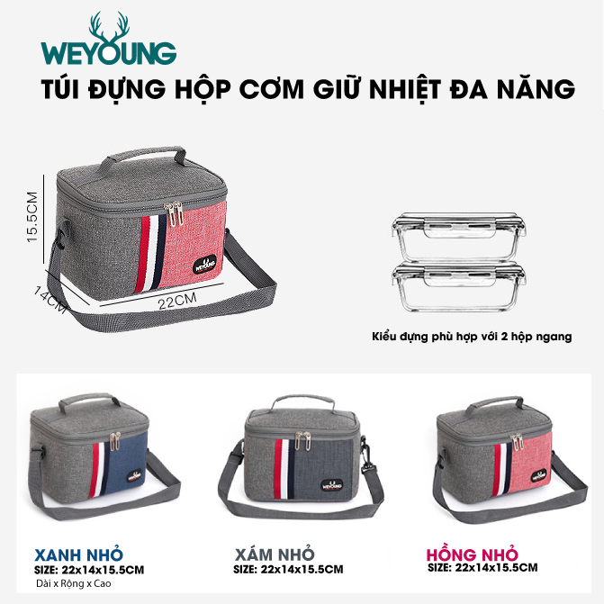 Túi đựng hộp cơm Koresta 12A cao cấp. Túi giữ nhiệt đa năng nhiều lớp. Túi đựng đồ ăn trưa. Túi chống toả nhiệt, dày dặn, phong cách Hàn Quốc thời trang