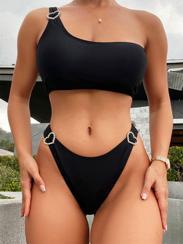 Bikini đi biển 2 mảnh cạp cao - Đồ bơi nữ sexy tam giác quần khoét eo