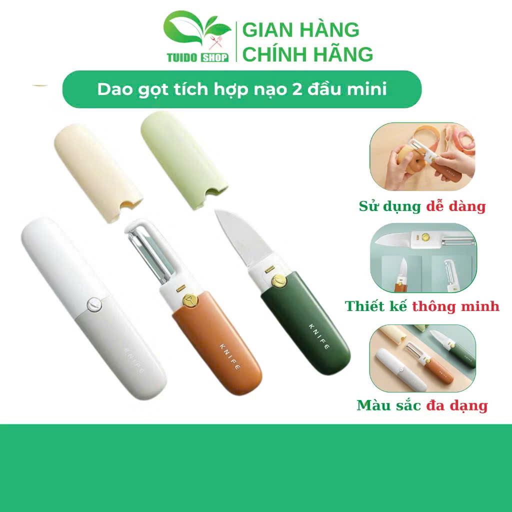 Dao Gọt Hoa Quả Đa Năng 2in1 (Gọt &amp; Nạo) Tiện Dụng Cho Nhà Bếp, Văn Phòng, Dã Ngoại - HÀNG CHÍNH HÃNG MINIIN