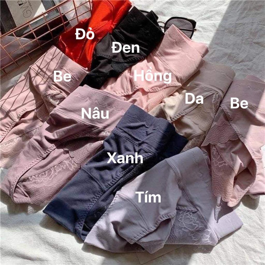 Quần cotton cao cấp phối ren CẠP CAO, GEN BỤNG nâng mông co giãn,THON GỌN QG05