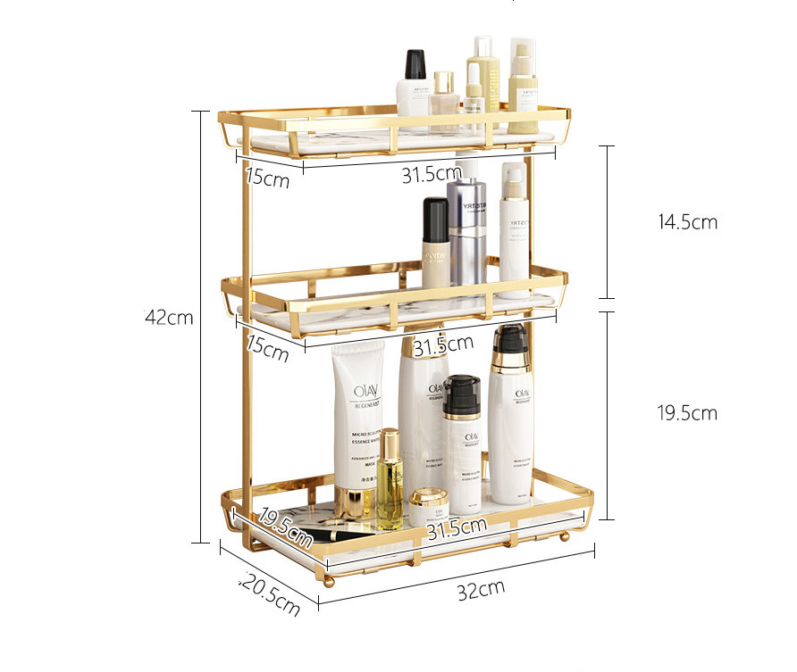 Kệ mỹ phẩm, kệ nhà tắm GOLDEN MARBLE BATHROOM RACK