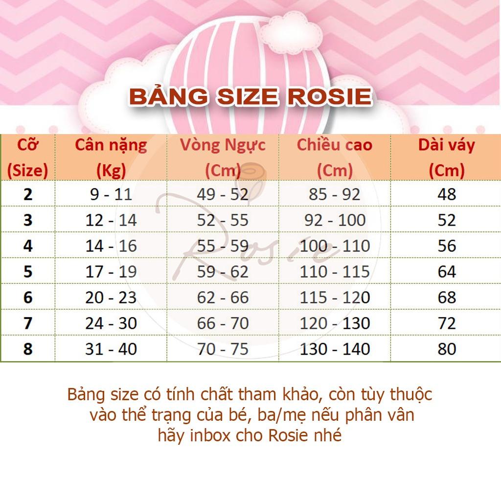 Váy hoa nhí ROLIA chất vải thô mềm hoa nhí vàng cho bé gái từ 9-36kg V06