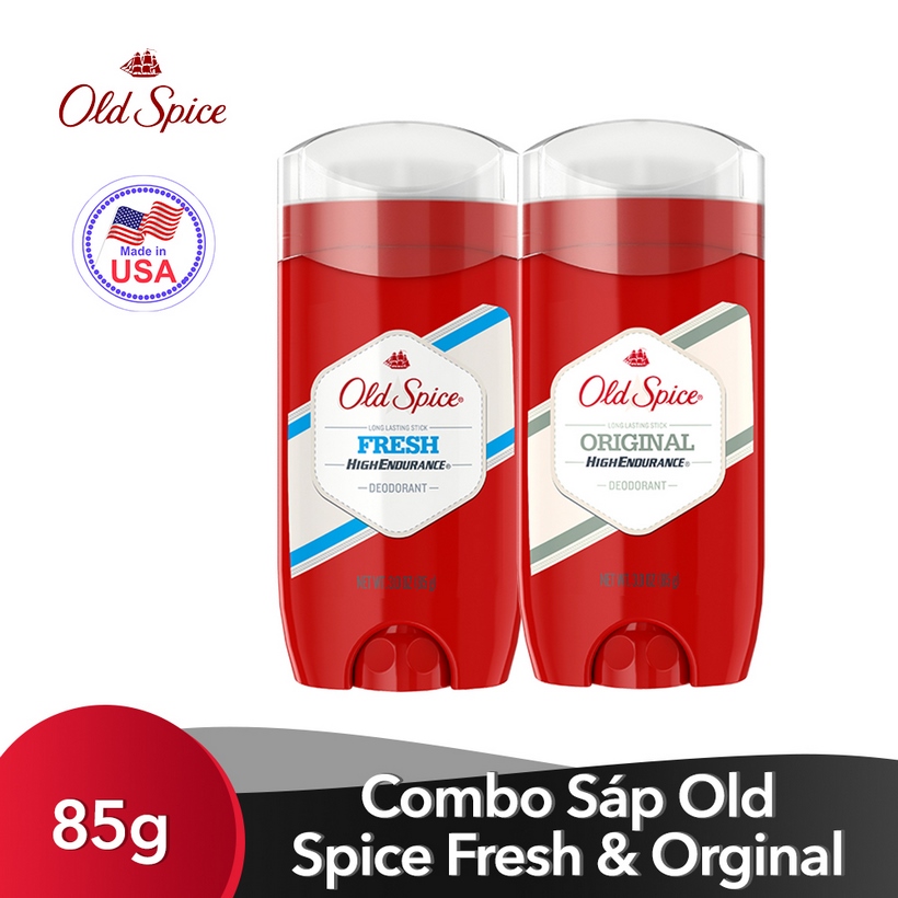 Combo Sáp Khử Mùi Old Spice Original 85g + Khử Mùi Old Spice Stick Fresh 85 gm