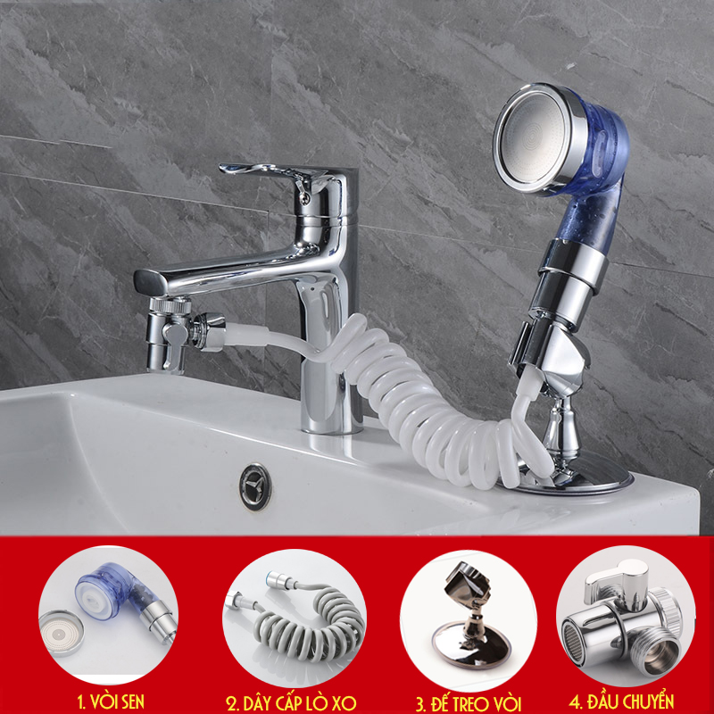 Bộ vòi sen phụ lắp chậu rửa mặt Lavabo và chậu rửa bát vô cùng tiện lợi