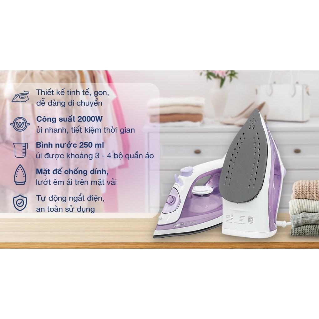 Bàn Ủi Hơi Nước Philips DST1040/30, 2000w - Mặt Đế Ceramic, Hàng Chính Hãng