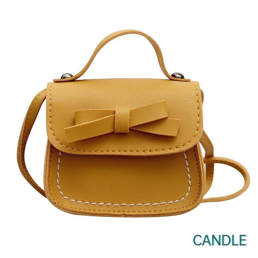 Túi Đeo Chéo Da Pu Phối Nơ Xinh Xắn Cho Bé Gái