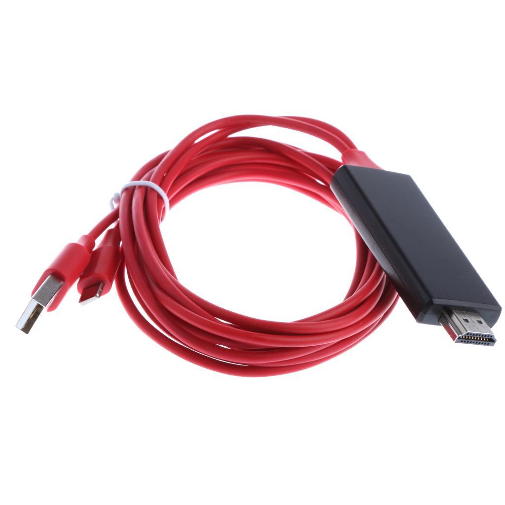 1.8M to HDMI TV AV Adapter Cable for iPad iPhone 5 6 6S 7 Plus