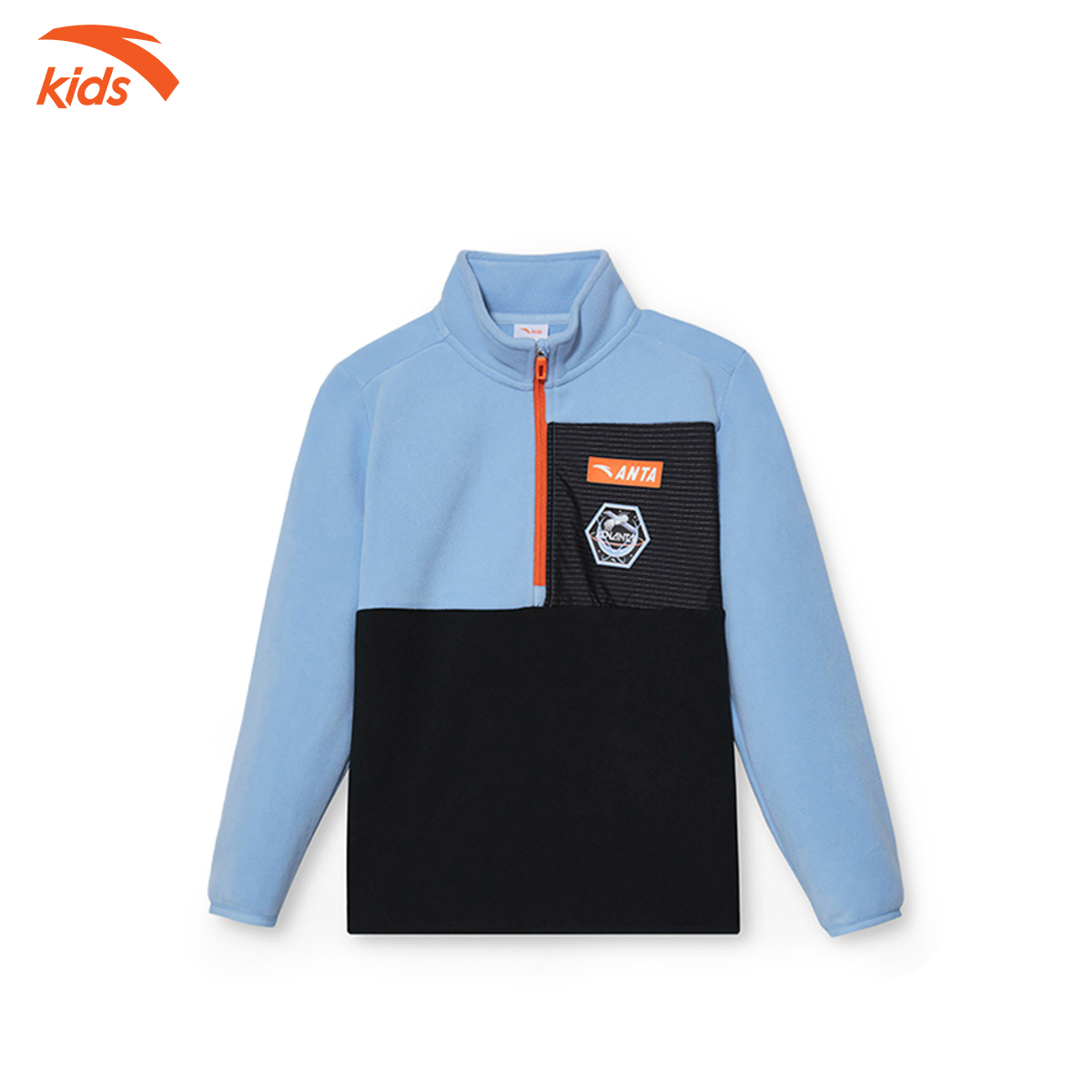 Áo nỉ thời trang bé trai Anta Kids cổ cao khóa zip, chất nỉ da cá 352246706