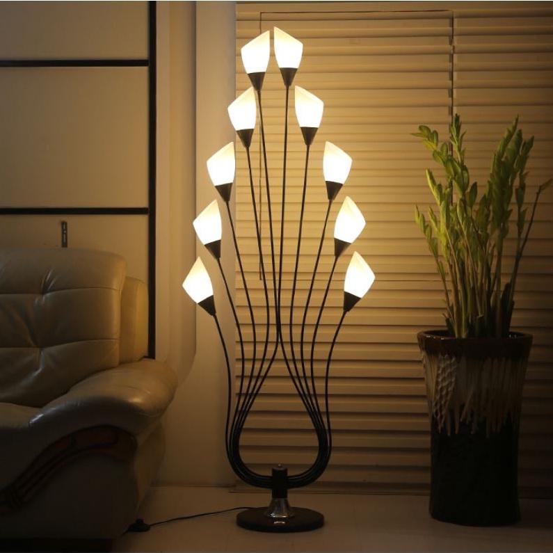 Đèn đứng AKINA 10 nhánh trang trí nội thất hiện đại - kèm bóng LED