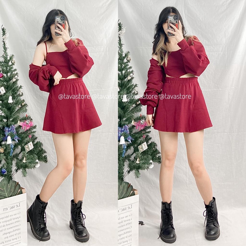 Set áo 2s + Áo khoác + Chân váy