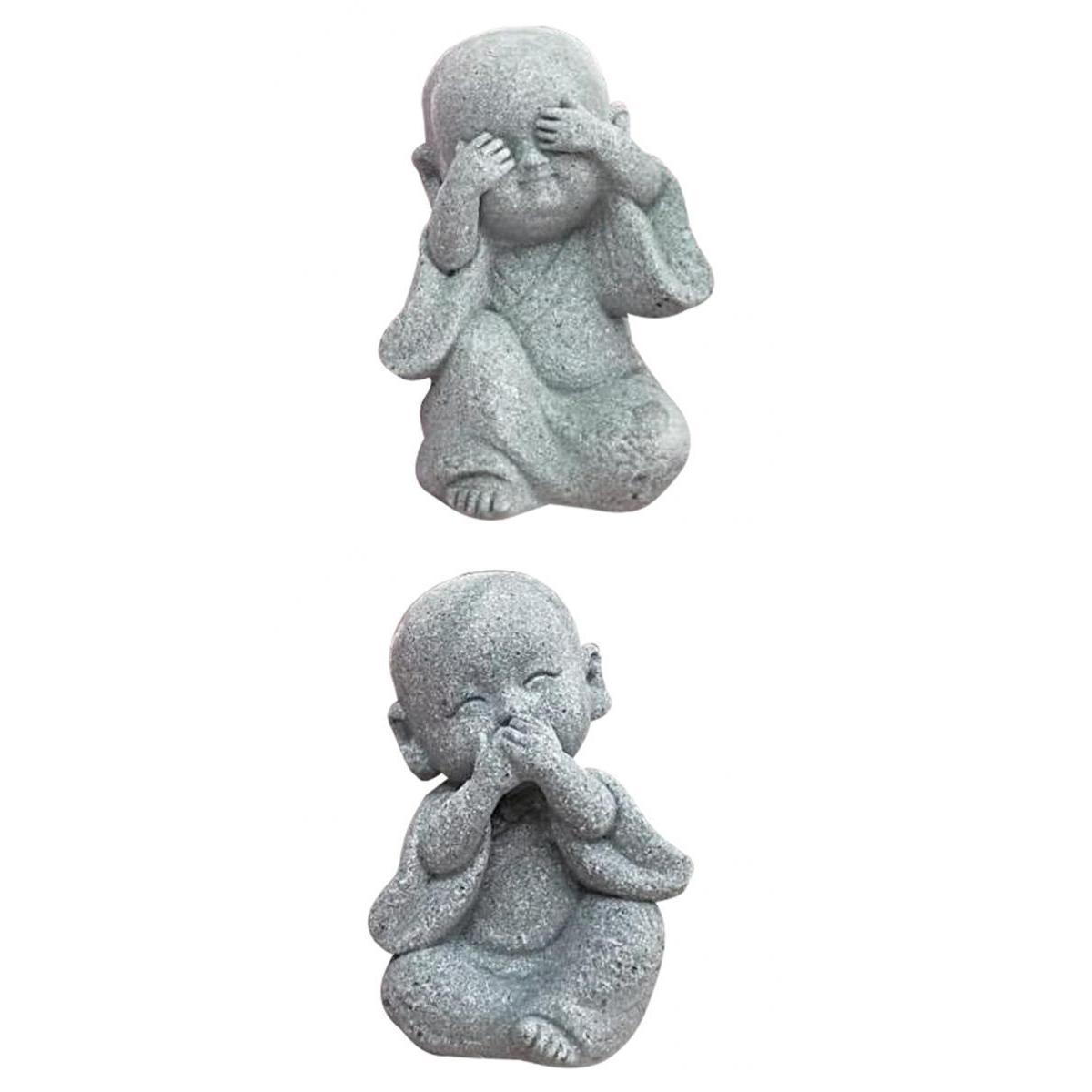 2 Pieces Monk Statue Small Buddha Little Monk Car Accessories Ornaments