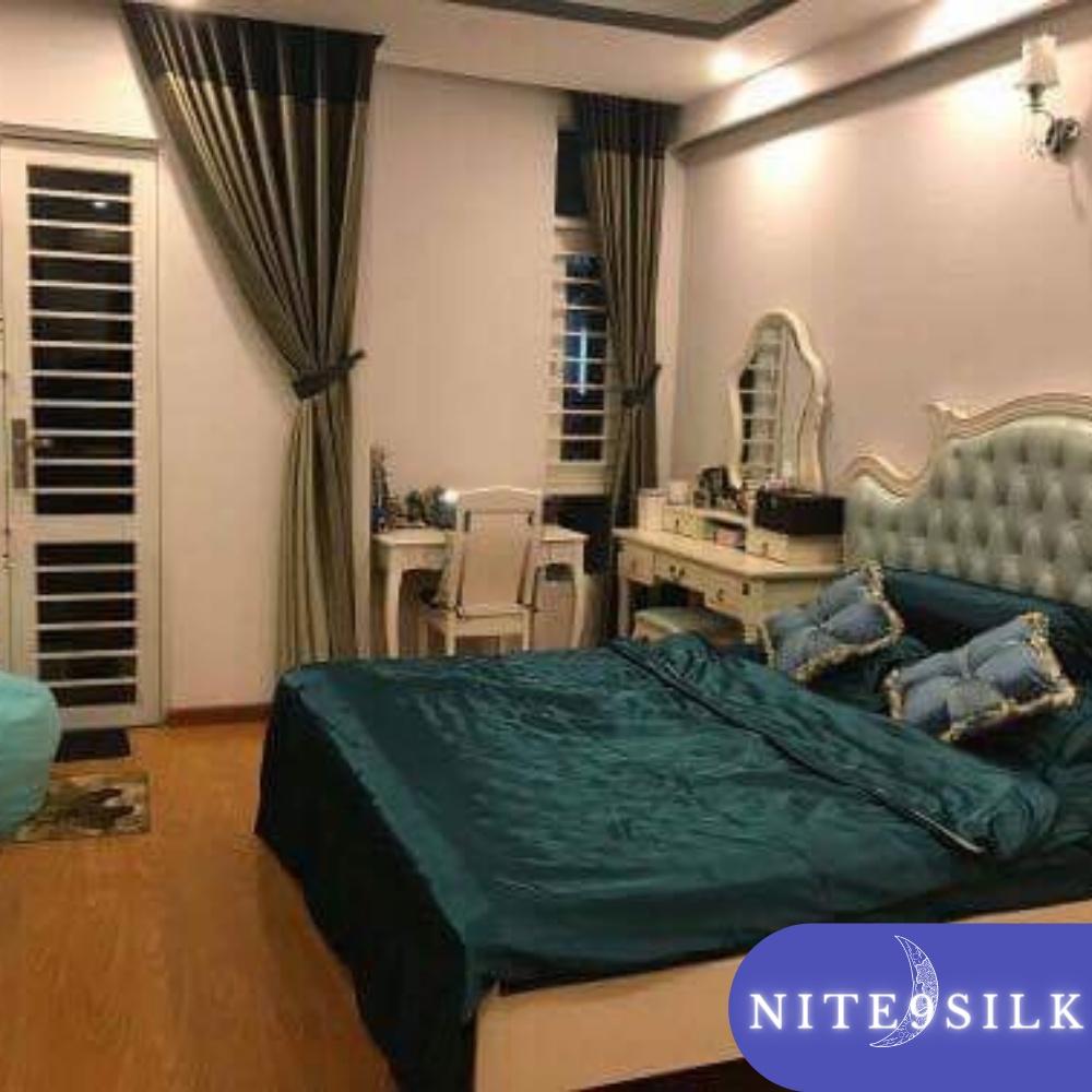 Bộ Chăn Ga Gối Lụa Mềm Mại Thoải Mái- Chăn Giường Lụa Sang Trọng - Xanh Lá Cây - Nite9 Silk