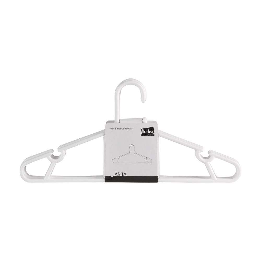 Móc Treo Quần Áo Nhựa PP 6 pcs 2 Màu Sắc|Index Living Mall| Nội Thất Thái Lan