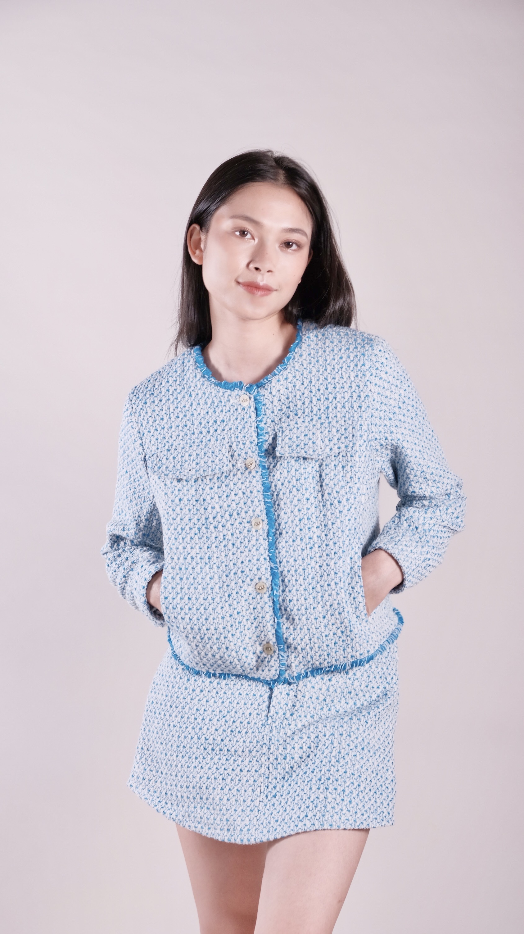 Set vest tròn VK112102 + Váy short chữ A VV112102 thương hiệu Việt Thy