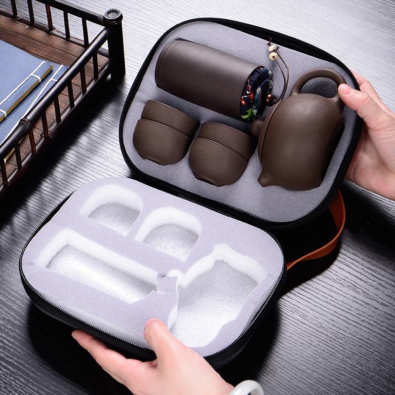 Bộ Bình Trà Có Túi Đựng Đi Du Lịch Thiết Kế Cao Cấp Tiện Dụng, Lạ Mắt Và Độc Đáo + Tặng Kèm Khăn Lau Cao Cấp