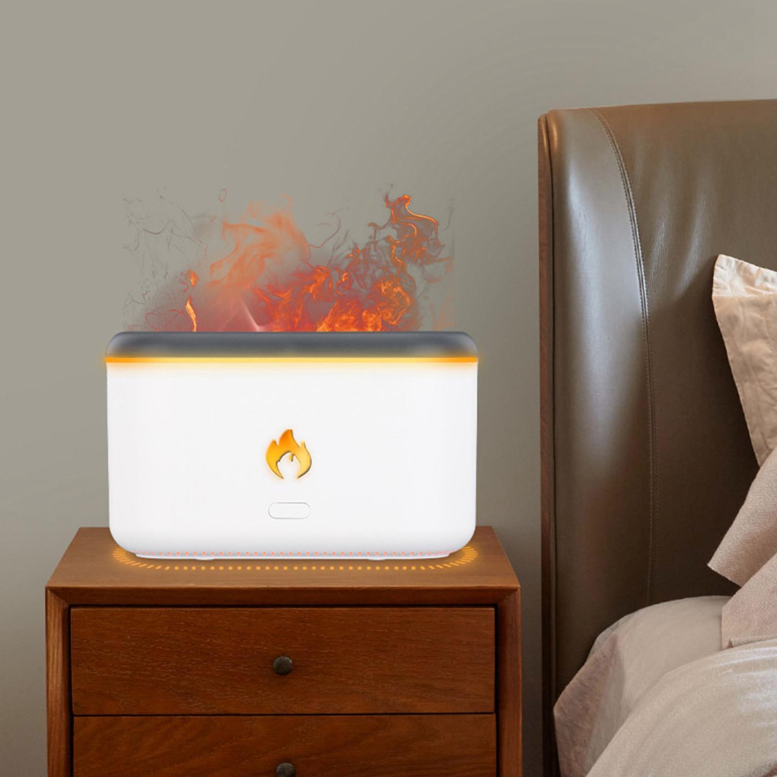 300ml Air Humidifier 3D Flame USB Night Lamp Essential Oil Diffuser for Home Desktop