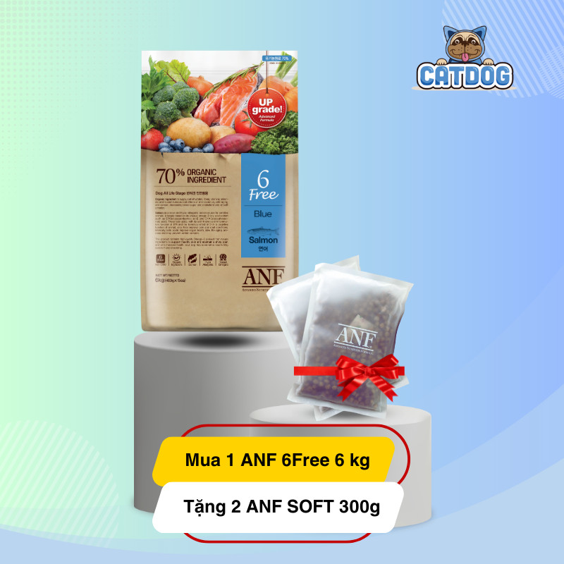 [DATE MỚI] Thức ăn hạt cho chó ANF 6FREE VỊ CÁ HỒI 6KG nhập khẩu Hàn Quốc
