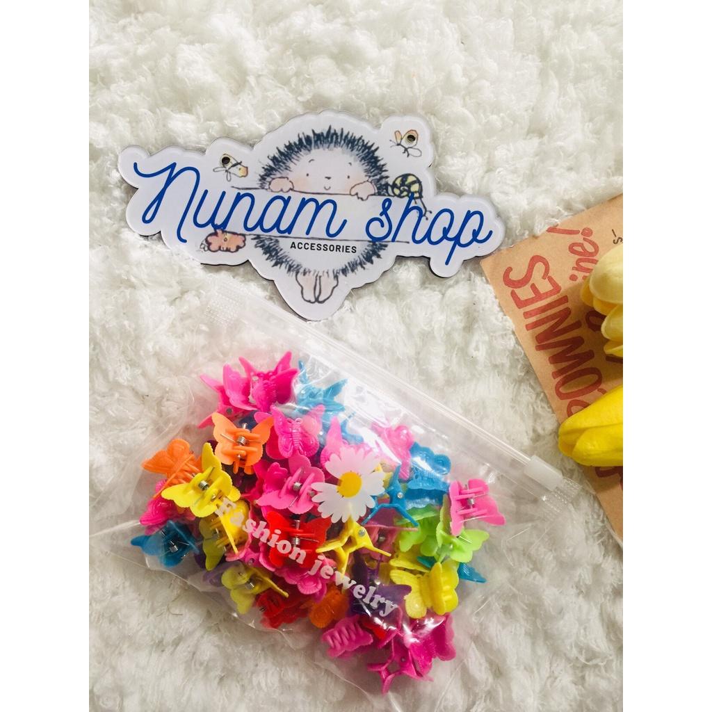 Set 50 kẹp tóc càng cua mini hình bướm nhiều màu phong cách hàn quốc - Nunam shop