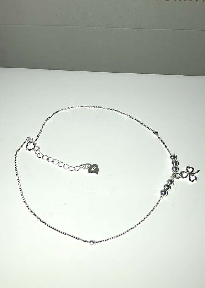Lắc chân bạc nữ trang sức bạc Ý S925 Huệ Ngân - Cỏ ba lá may mắn RYBJ50059