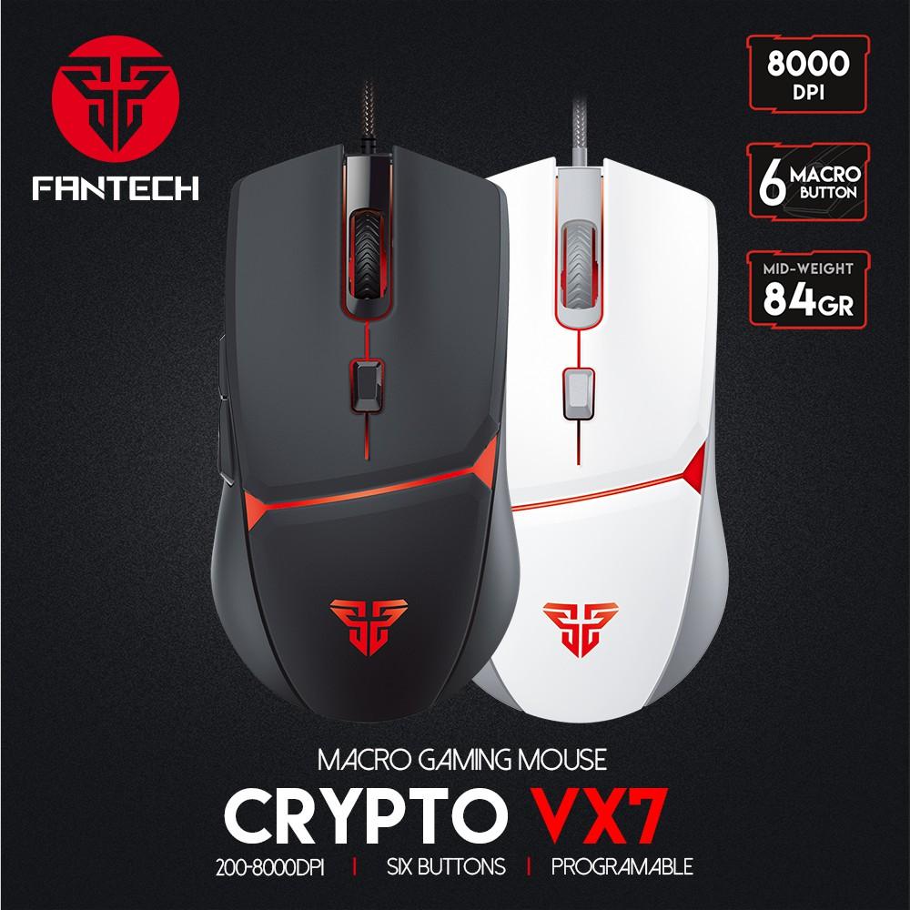 Chuột Macro Gaming Fantech VX7 Crypto Màu đen trắng - HÀNG CHÍNH HÃNG