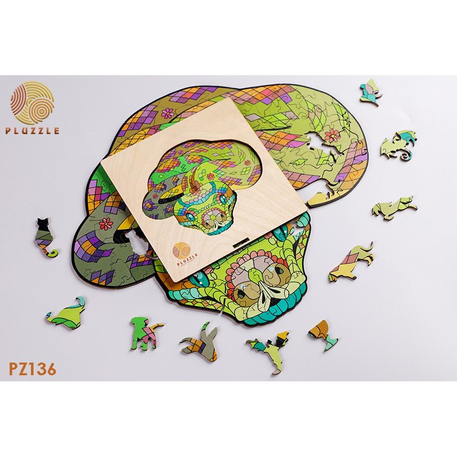 PLUZZLE Bộ xếp hình gỗ thông minh puzzle đồ chơi ghép hình – Tỵ – Con Rắn – PZ136