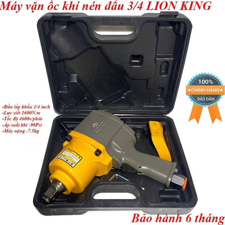 Máy siết ốc dùng hơi cỡ lớn LION KING đầu 3/4