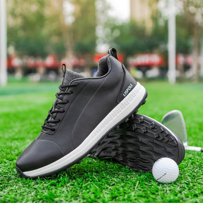 2023 Giày golf thoải mái đàn ông Kích thước lớn 39-48 Giày golf không thấm nước chuyên nghiệp golf chuyên nghiệp Color: White Shoe Size: 9.5