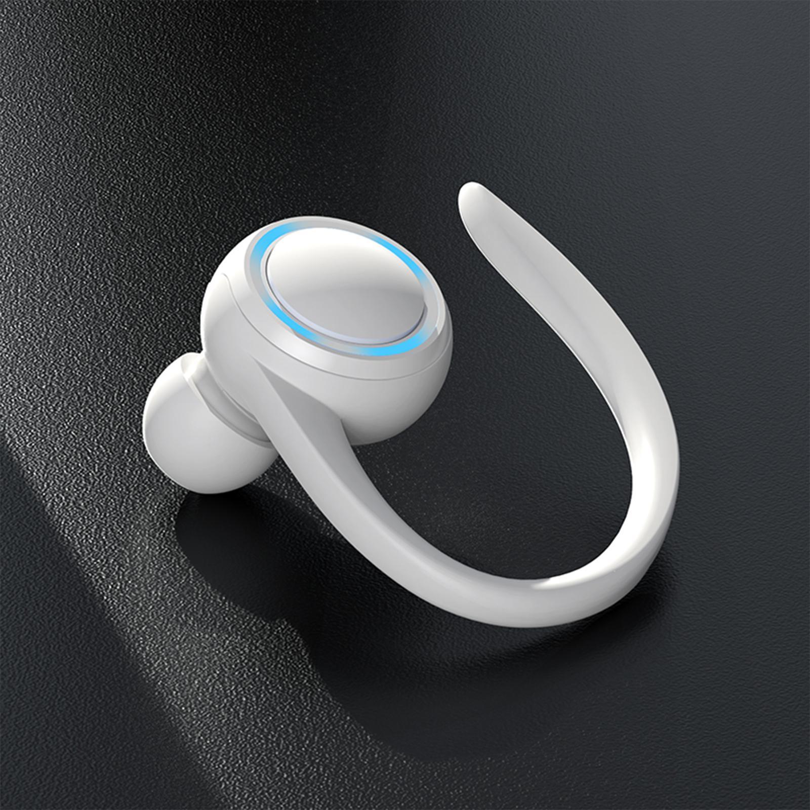 2x Wireless Bluetooth Headset Ear Hook In-Ear Earbuds Running white