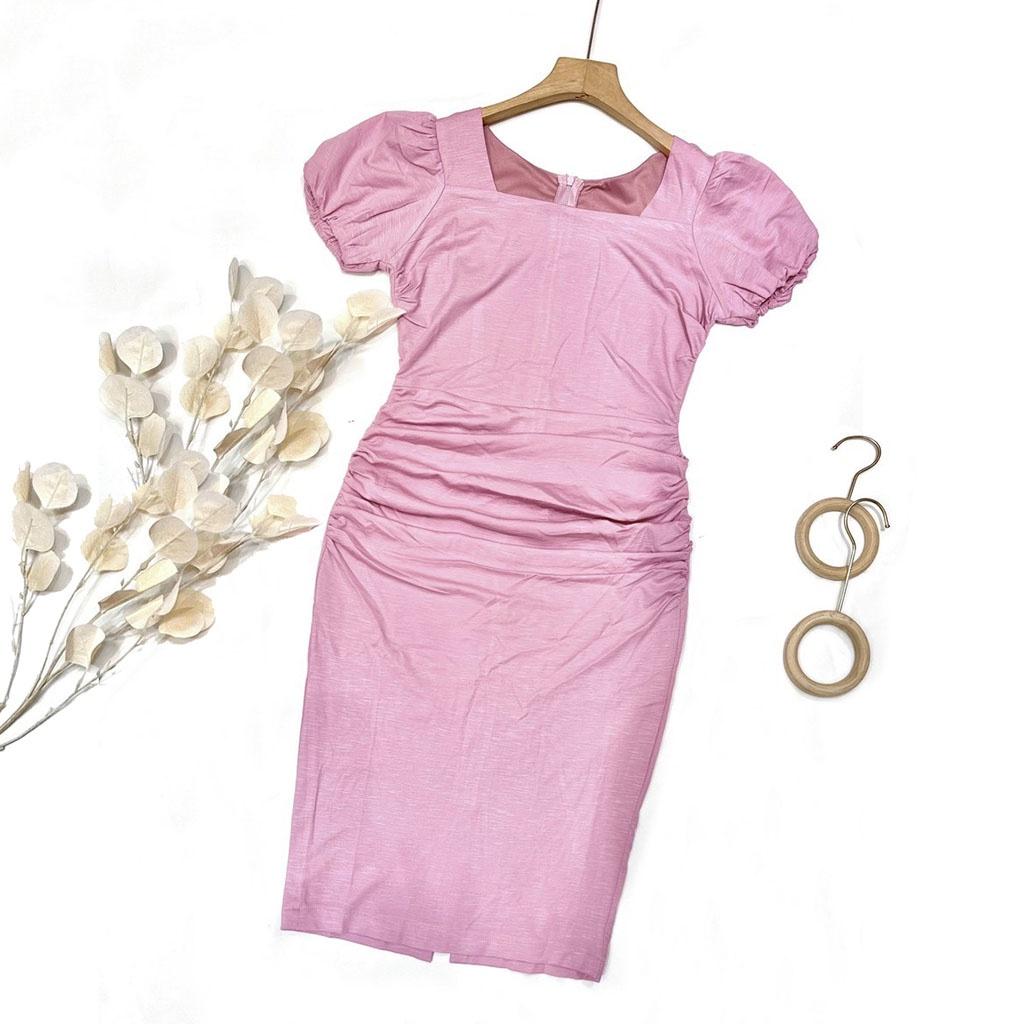 Đầm Ôm Body Nhún Eo Chất Thun Cotton Tôn Dáng