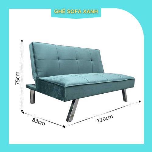 Ghế salon mini 1m2 nhỏ gọn màu xanh rêu vải nhung giá rẻ cho phòng khách nhỏ - Sofa Giường Thông Minh