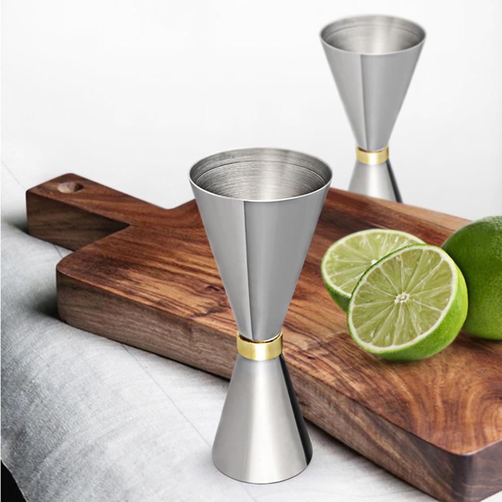 2 Pcs Double Cocktail Jigger Stainless Steel Bar Jigger Measure Cup 45&60ml