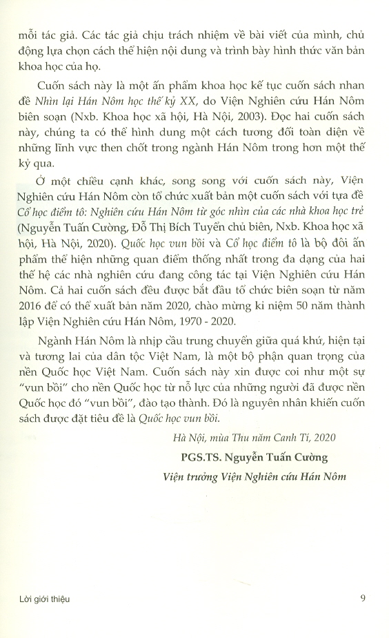 Tùng Thư Văn Hóa Hán Nôm - Quyển 1 -Quốc Học Vun Bồi - Hồi Cố Và Triển Vọng Nghiên Cứu Hán Nôm Đầu Thế Kỷ XXI