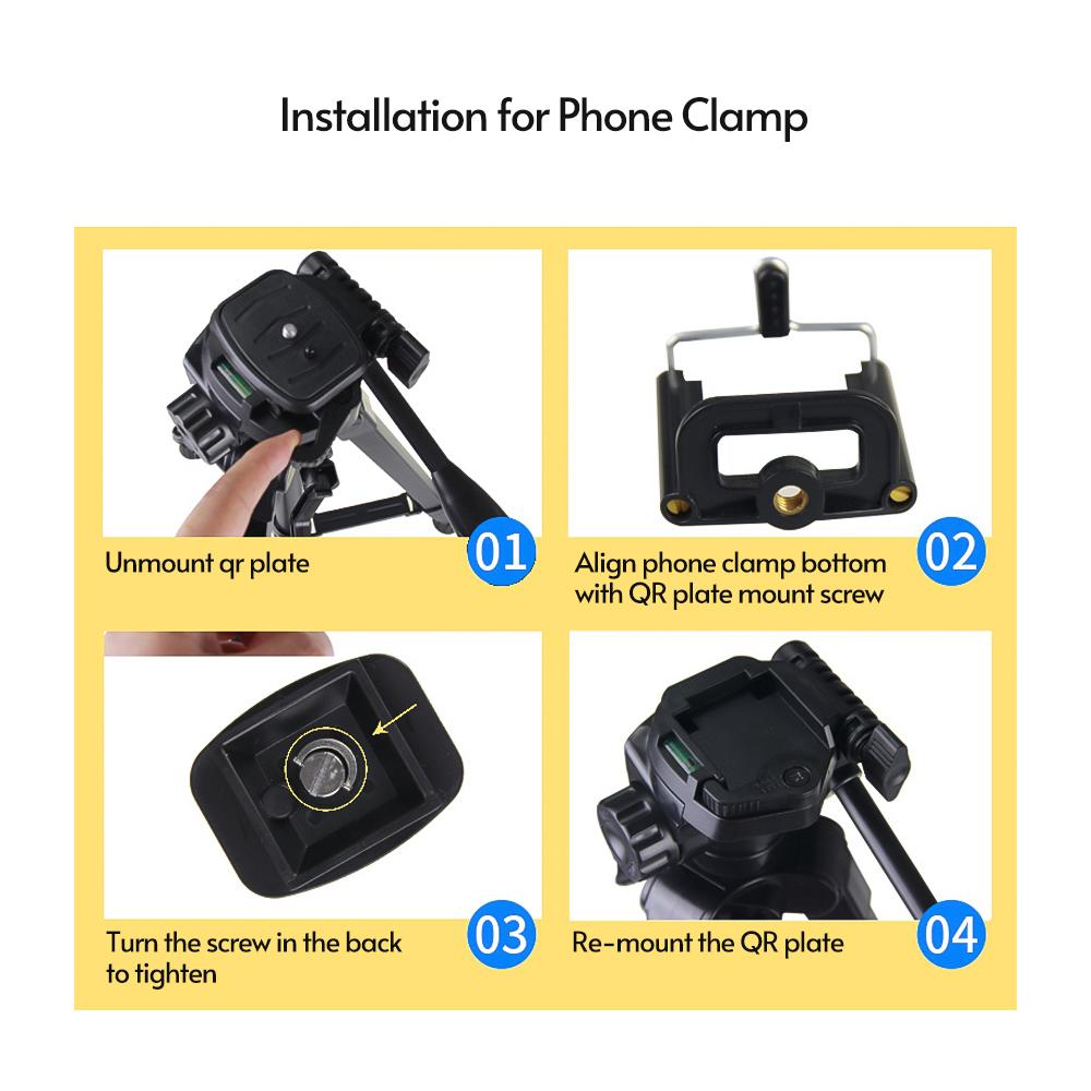 Chân máy ảnh DSRL SRL Gấp Di động  đế Nhôm Hợp kim Max. Chiều cao tối đa 1,5m