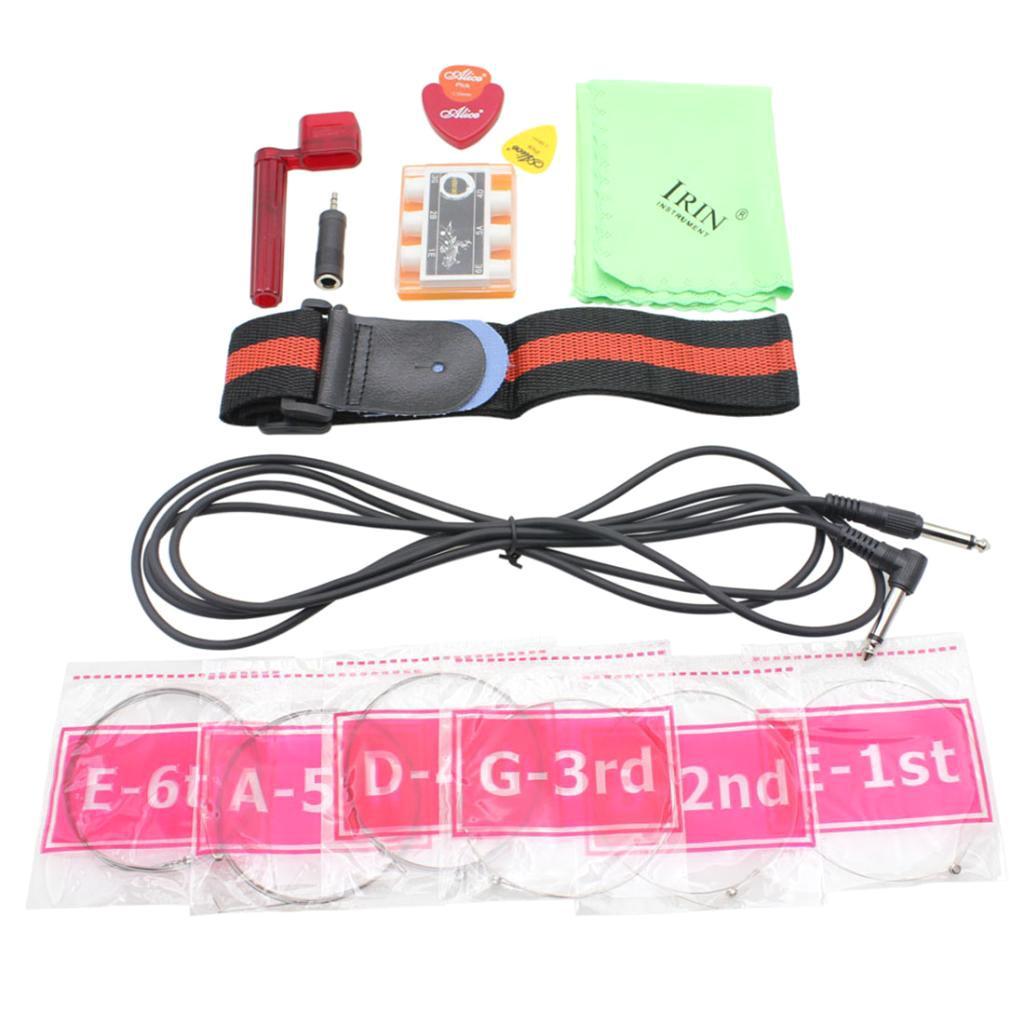 1 Pack Multi-colored Electric Guitar Replacement Parts, Strings Strap Pitch Pipe Cable Adapter String Winder