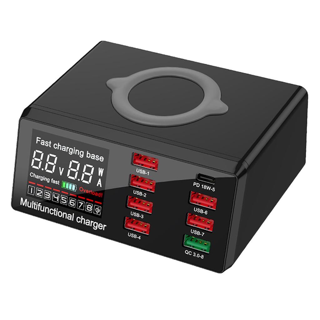 Wireless Charging Station 8 Ports USB Charger Quick Charge 3.0 HUB AU Plug