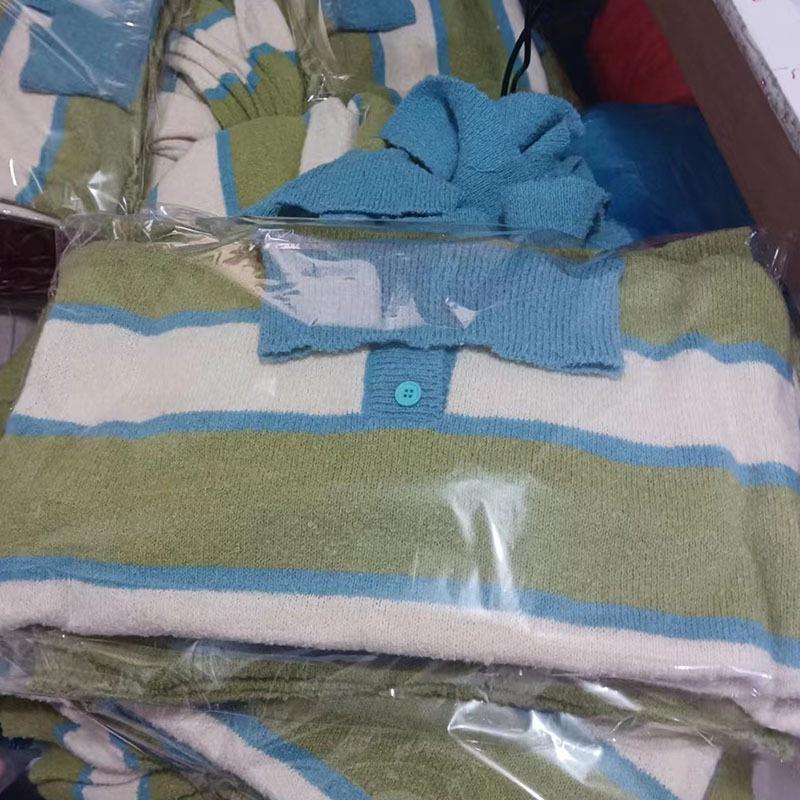 Áo len dệt kim kẻ sọc thiết kế cổ Polo Hadu shop